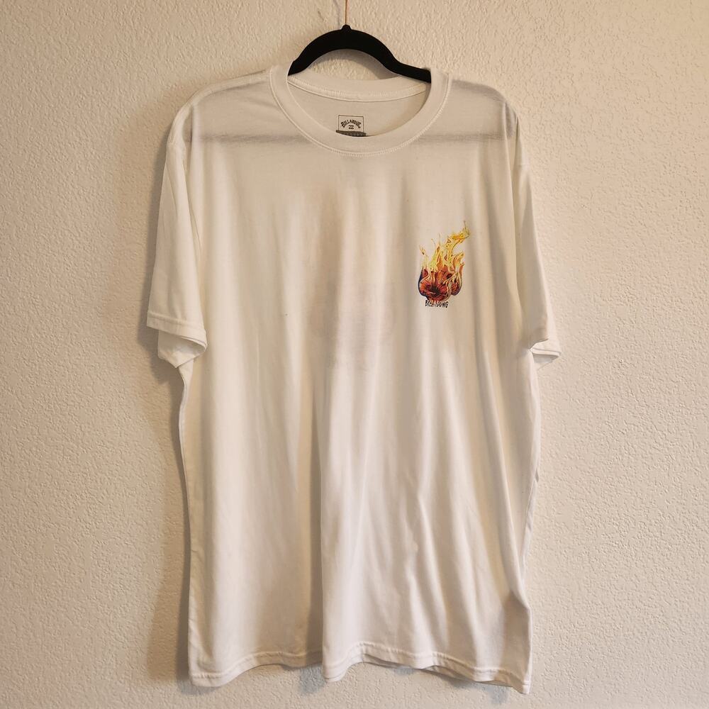 Billabong Men's Size XXL White Fire Flower T-shirt New‎